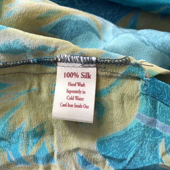 Indie Ella Silk Robe One Size Blue Green Boho Floral Beaded Sequined Kimono - Picture 11 of 16